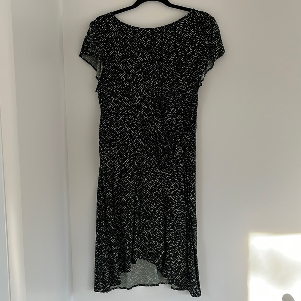 Green polka dot wrap dress size 14 Ann Taylor Loft